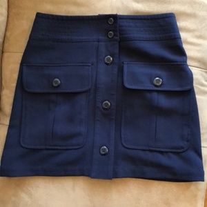 Classic Button-up Navy Blue Mini Skirt